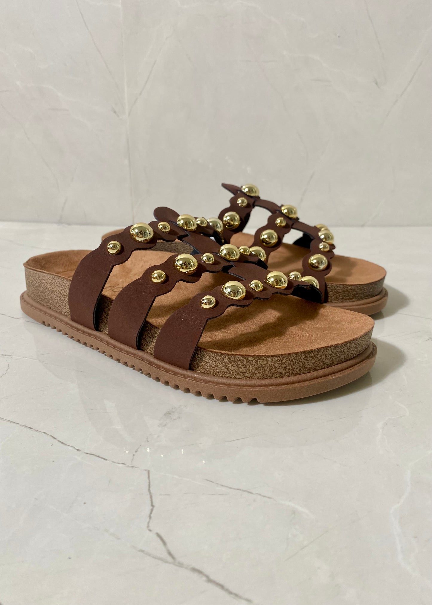 Beira Rio Sandal Off Brown and Gold