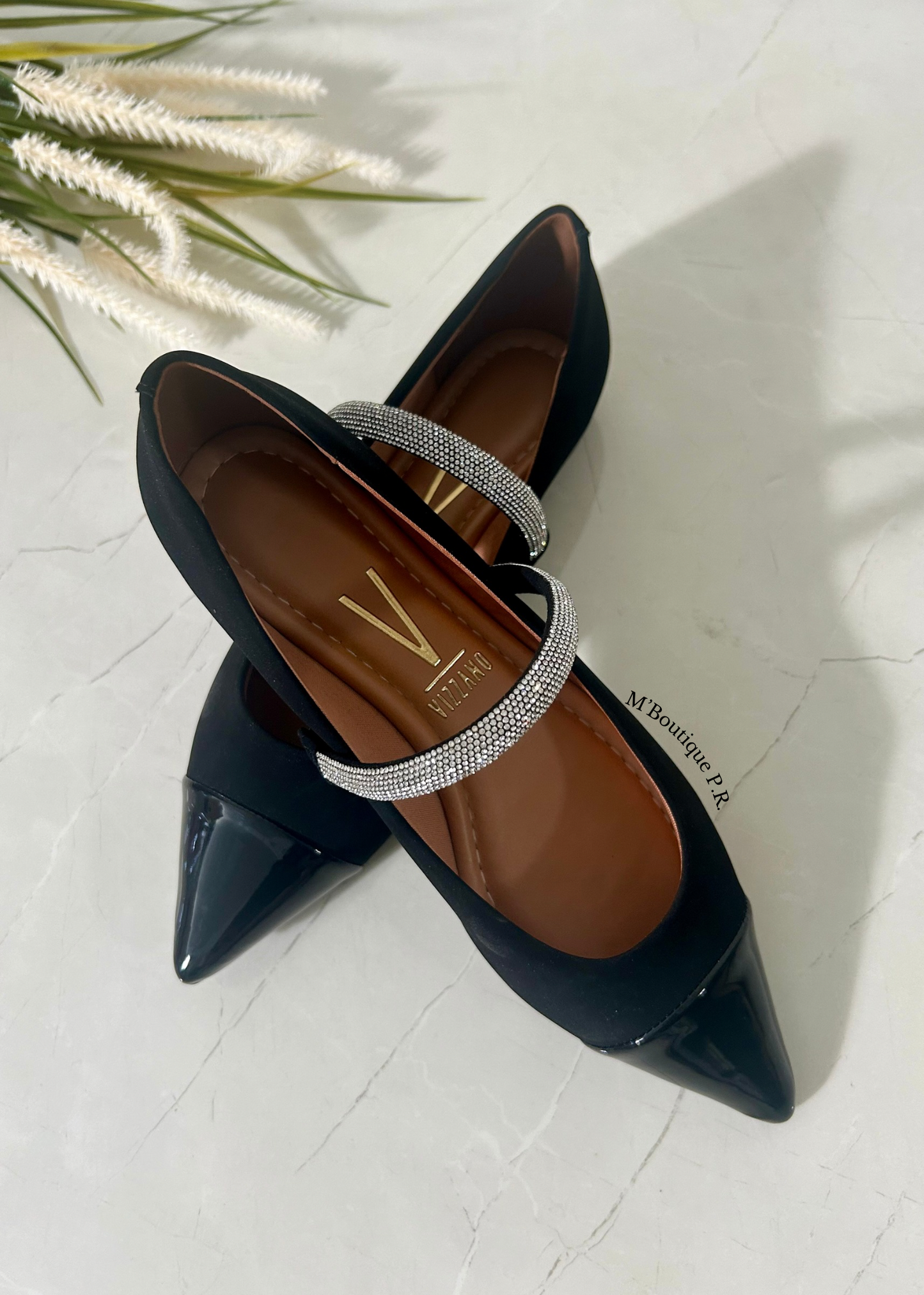 Vizzano Flats Black Cristal