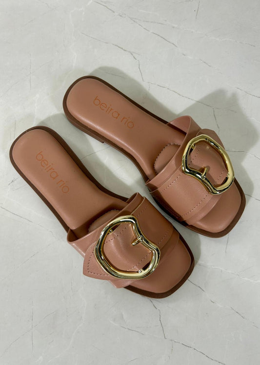 Beira Rio Sandal Flat Luna Nude