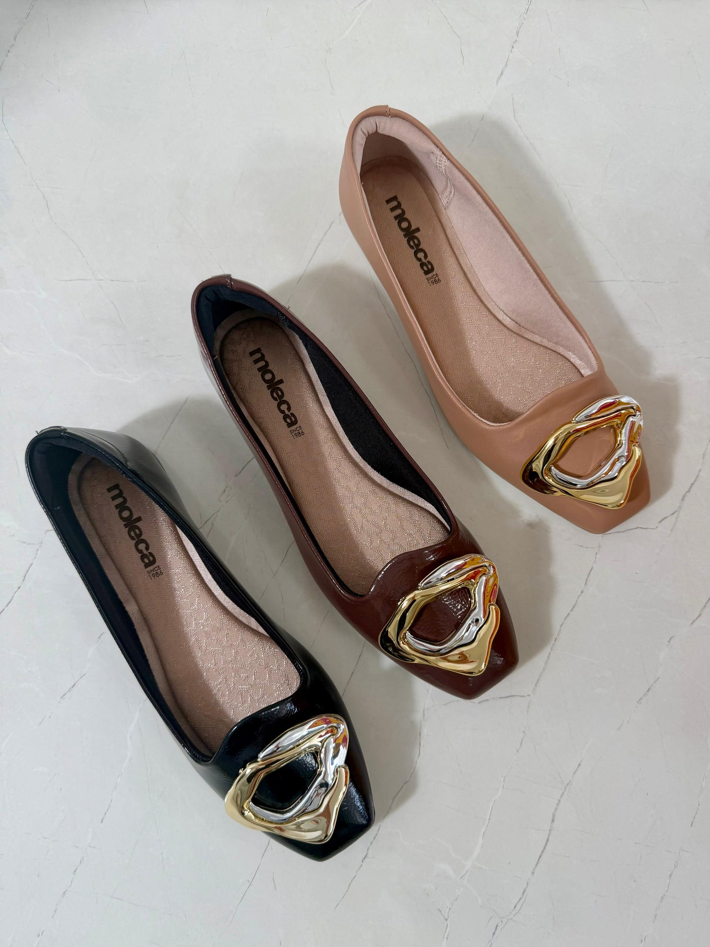 Moleca verniz Flats Charm Black