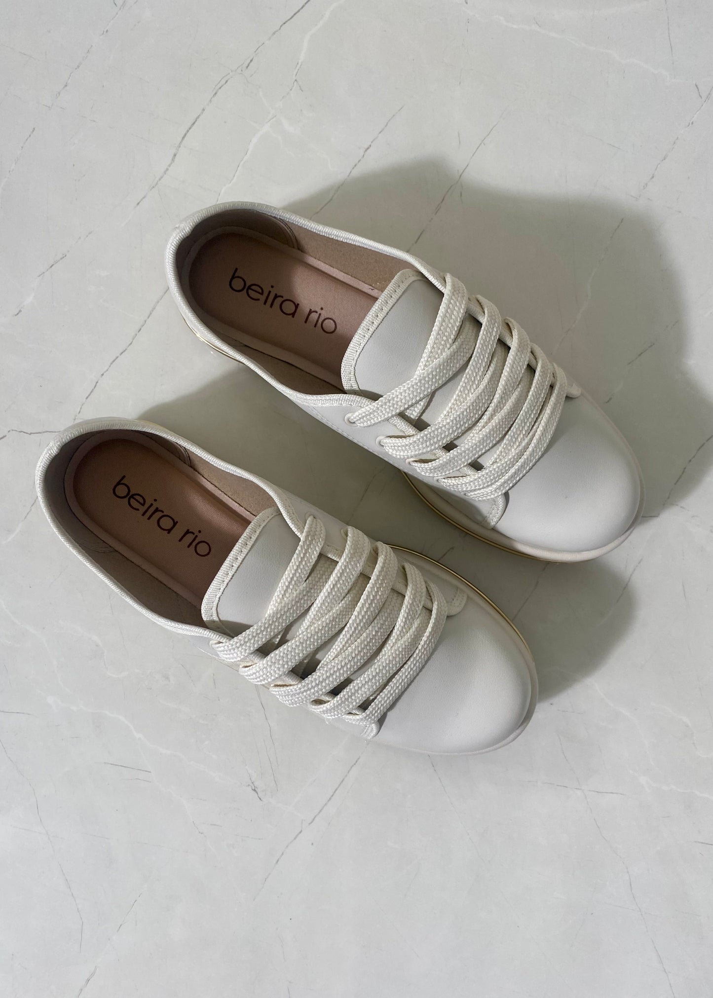 Beira Rio Tennis Off White & Gold