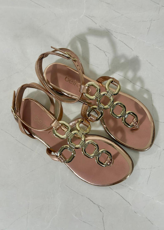 Beira Rio Sandal Cruz Gold Chain Rose Gold