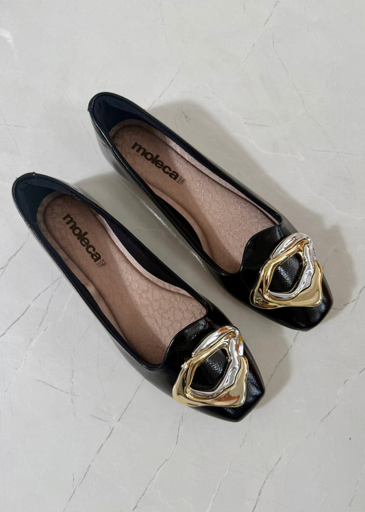 Moleca verniz Flats Charm Black