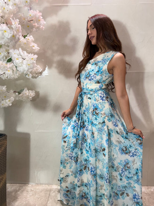 Flower Maxxi Blue Dress