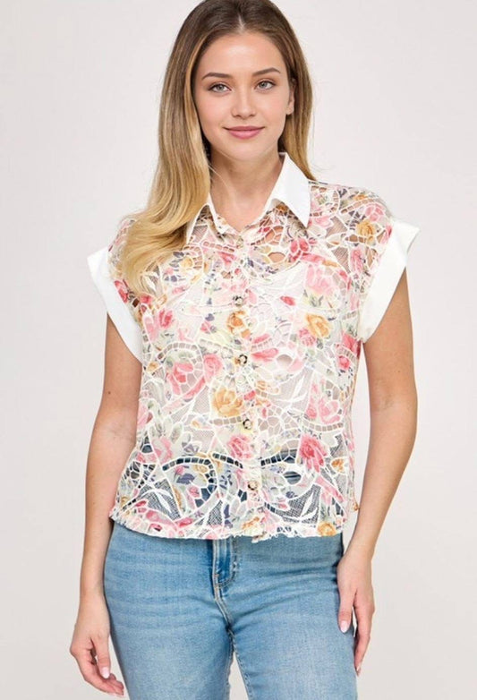 Blusa Pastel Flowers