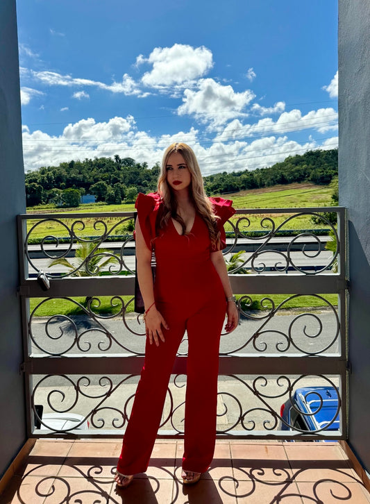 Noris Red Elegant Jumpsuit