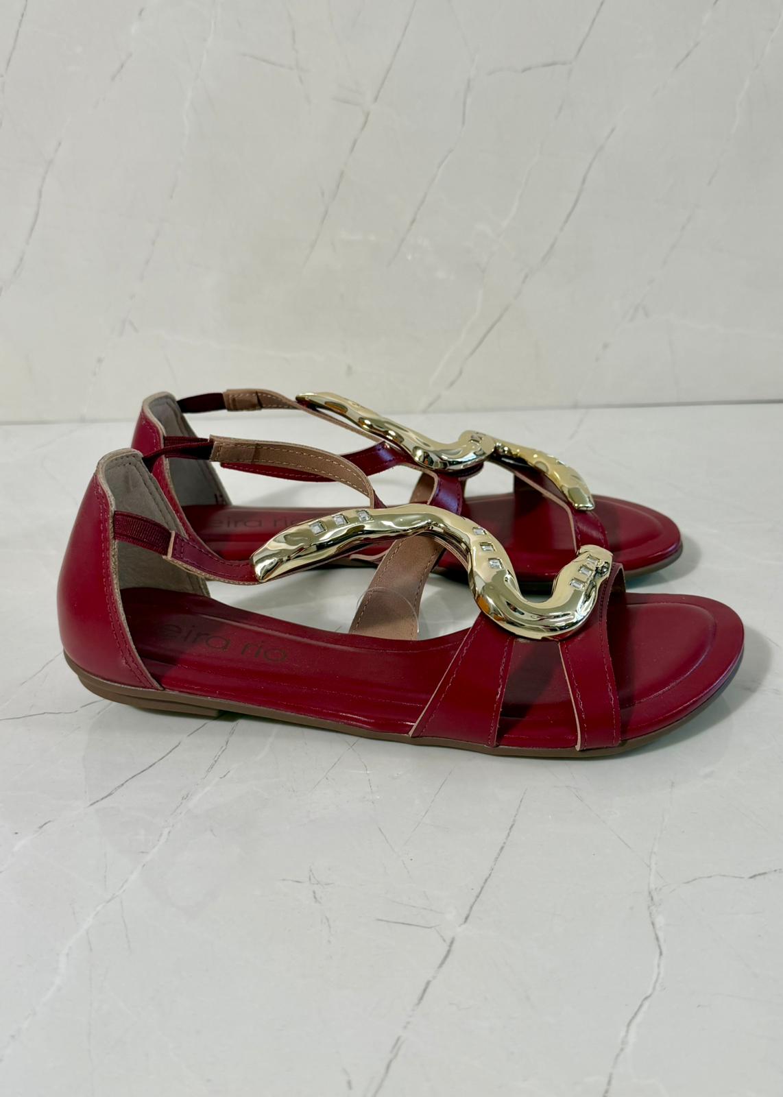Beira Rio Sandal Gold Snake Cherry