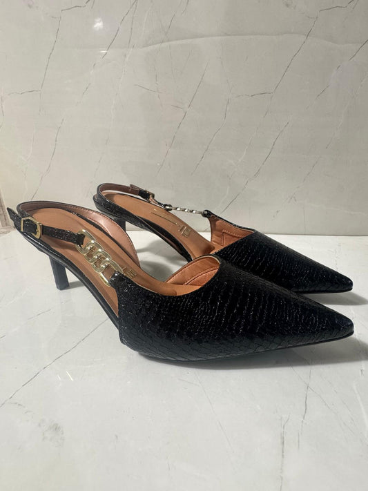 Vizzano intermedio Gold chains Croco Black